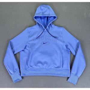 Nike Hoodie Womens Large Baby Blue Therma Fit One Thumb Loop Lounge Training